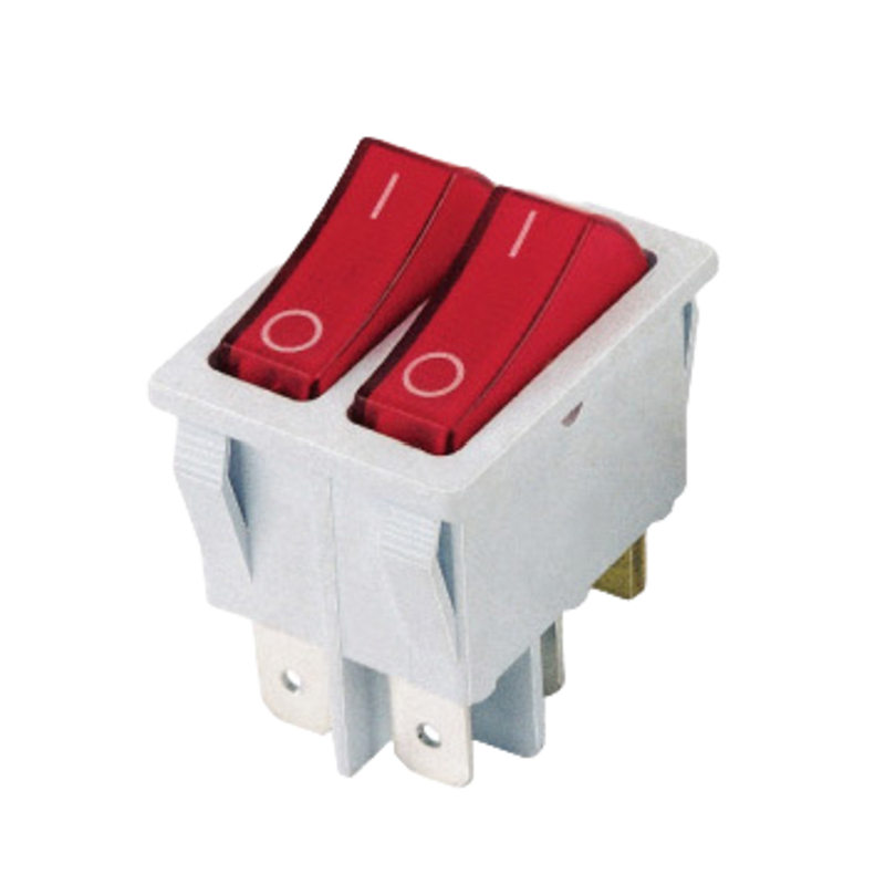 DENO High quality single pole double throw KCD3 T85 1E4 3-position illuminated rocker switch
