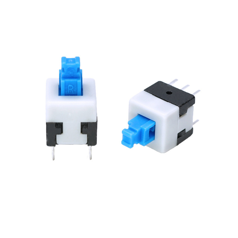 self locking switch mechanism 8×8 6 pin push button on/off switch