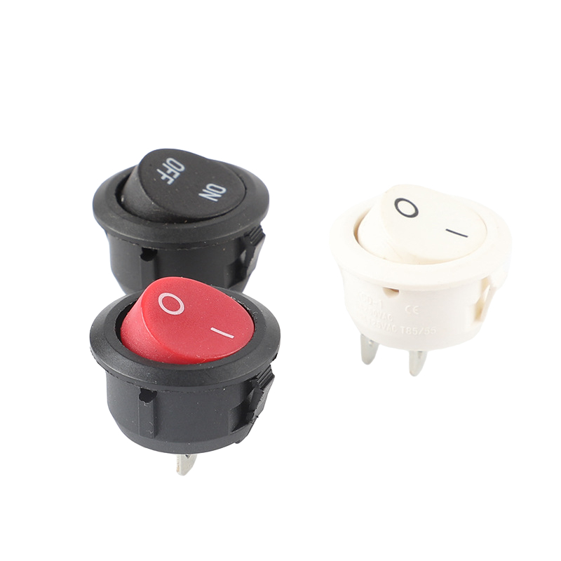 DENO Mounting hole dia 20mm series switch with light 2 Pin on-off white Round Rocker Switch