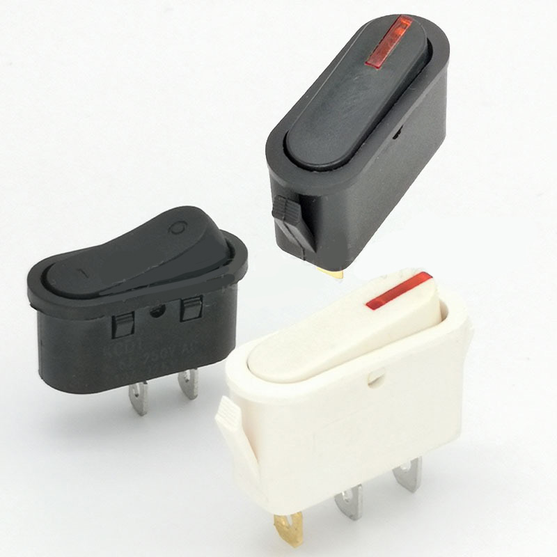 China Factory Rocker Switch KCD3 oval shape rocker switch 3 pins ON OFF Lighted Rocker Switch With LED fo home appliance