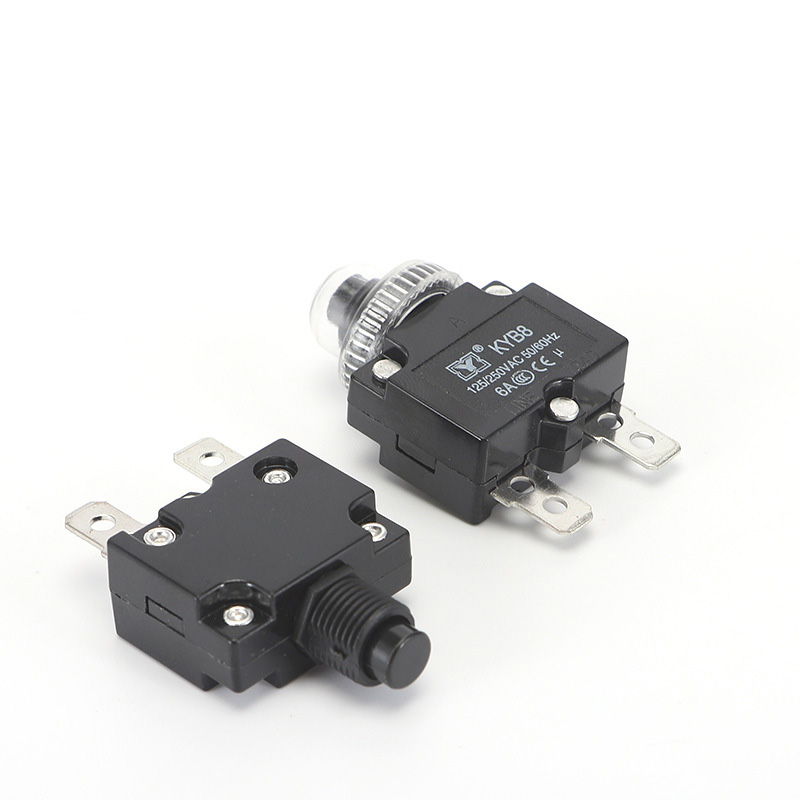 Overload Switch Supplier small circuit breaker KYB8 35A two-pin with dust cover overload protector black overload protection switch
