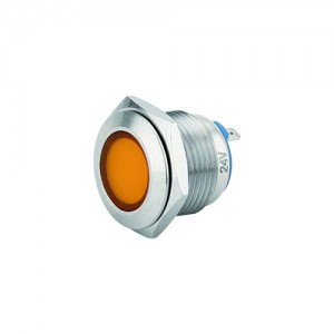 16MM flat metal indicator light with cable 12V 220V power signal light waterproof two-color indicator light